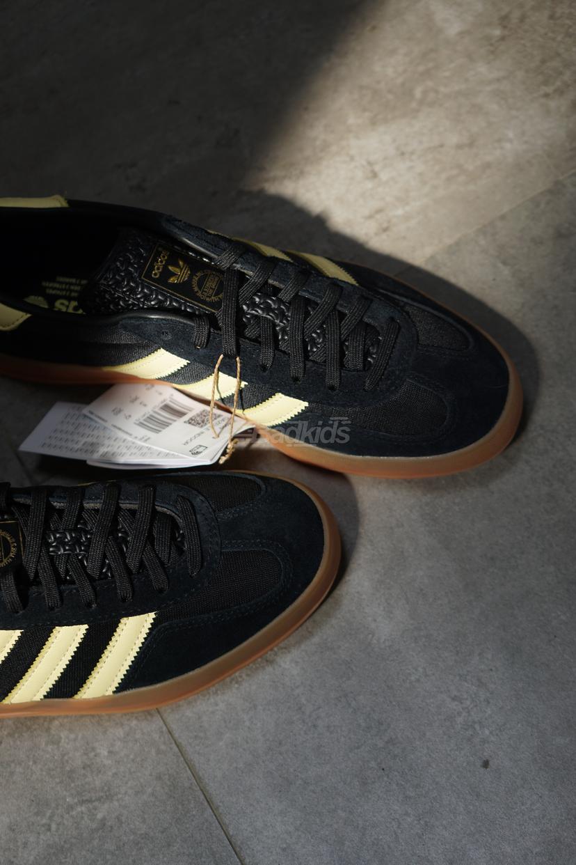 Adidas Gazelle Indoor Black Almost Yellow Gum Authentic