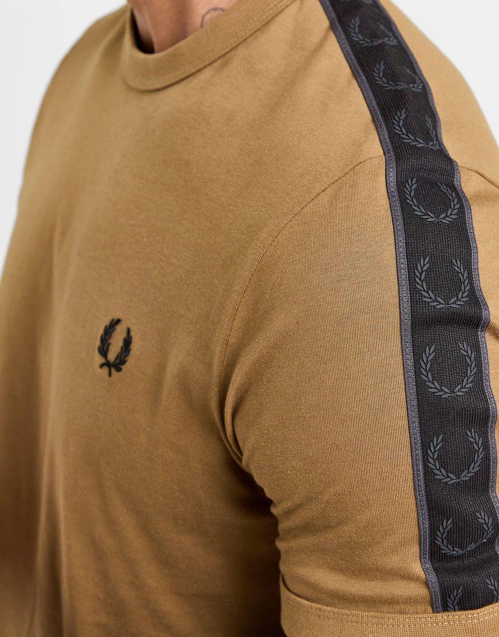 Taped ringer tee brown 