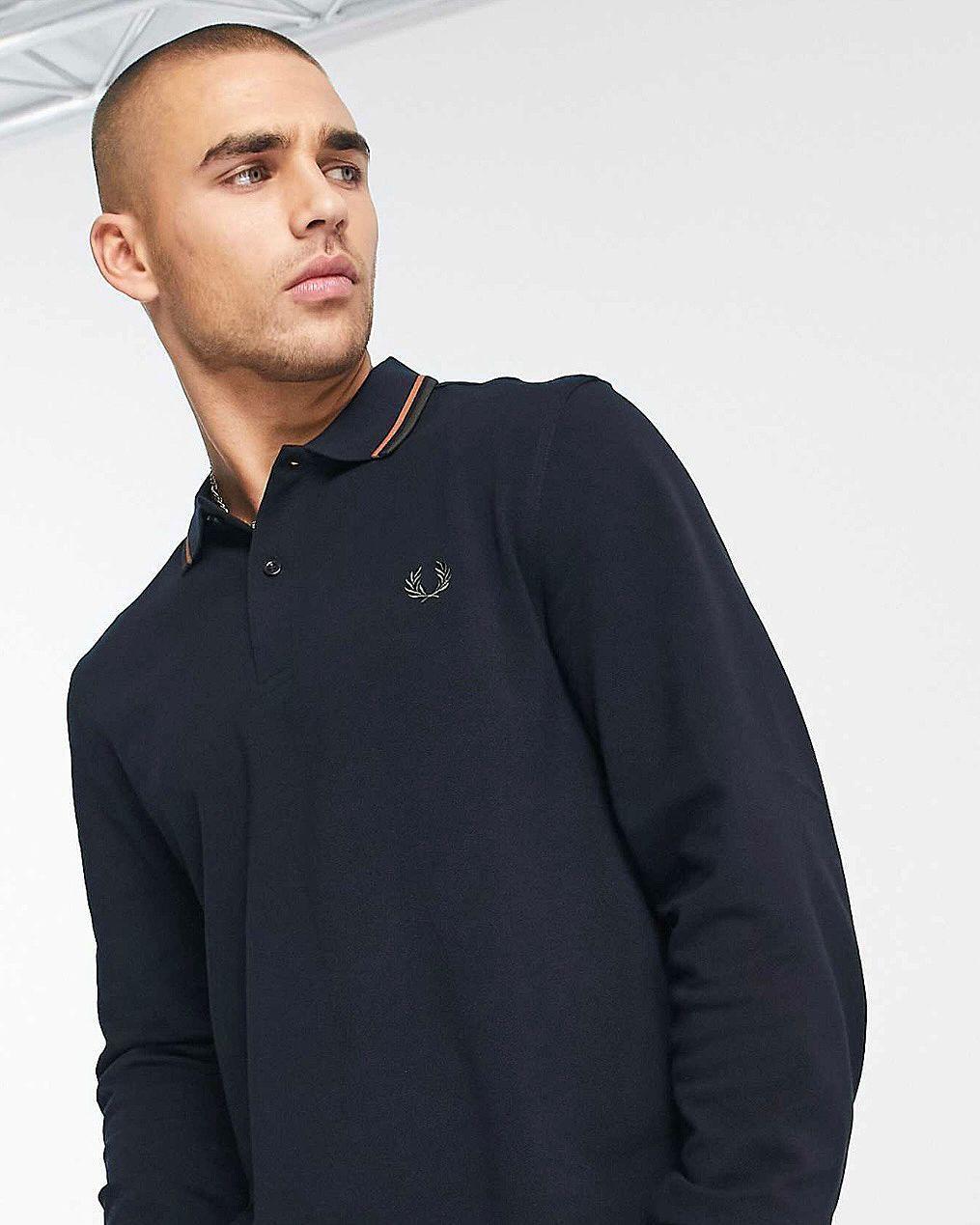 Fred Perry Polo Black Long Sleeve