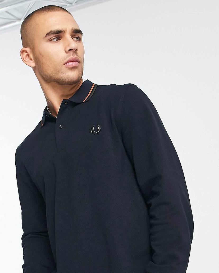 Fred Perry Polo Black Long Sleeve